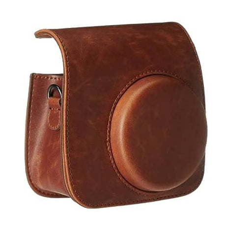 ZIKKON Protective Camera Case Compatible with Fuji-Film Instant Insta-x Mini 11/9/8 PU Leather Bag with Adjustable Shoulder Strap- Brown