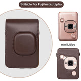 ZIKKON Protective Case for Fuji instax mini liplay Camera with adjustable neck strap quick detachable- Deep bronze
