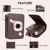 ZIKKON Protective Case for Fuji instax mini liplay Camera with adjustable neck strap quick detachable- Deep bronze
