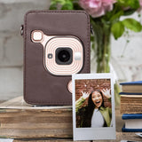ZIKKON Protective Case for Fuji instax mini liplay Camera with adjustable neck strap quick detachable- Deep bronze
