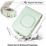 ZIKKON Protective Case for Fuji instax mini liplay Camera with adjustable neck strap quick detachable- Matcha Green

