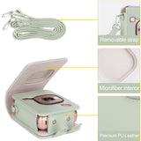 ZIKKON Protective Case for Fuji instax mini liplay Camera with adjustable neck strap quick detachable- Matcha Green
