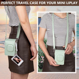 ZIKKON Protective Case for Fuji instax mini liplay Camera with adjustable neck strap quick detachable- Matcha Green
