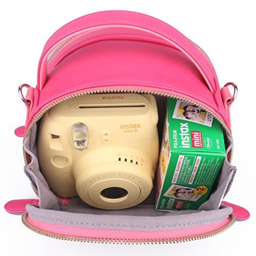 ZIKKON Universal Zipper Camera Carrying Case for All Fujifilm Instax Mini 8 9 11 70 7s 25 50s 90 Instant Camera Models Pink