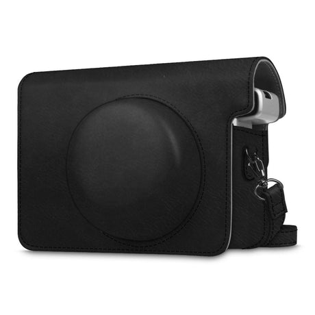 ZIKKON PU Leather Camera Case Compatible with Wide 300 Instant Camera Bag with Shoulder Strap_Black