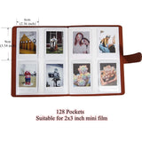 Zenko Compatible 128 Pockets Mini Photo Album for Fujifilm Instax Mini Film Brown