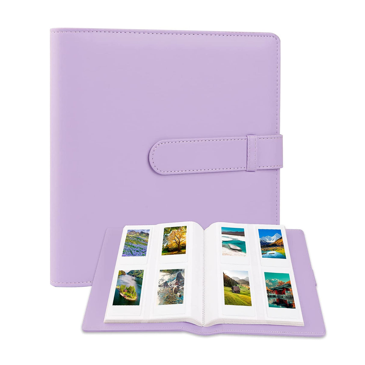 Zikkon Compatible 128 Pockets Mini Photo Album for Fujifilm Instax Mini Film Lilac purple