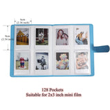 Zenko Compatible 128 Pockets Mini Photo Album for Fujifilm Instax Mini Film Sky blue