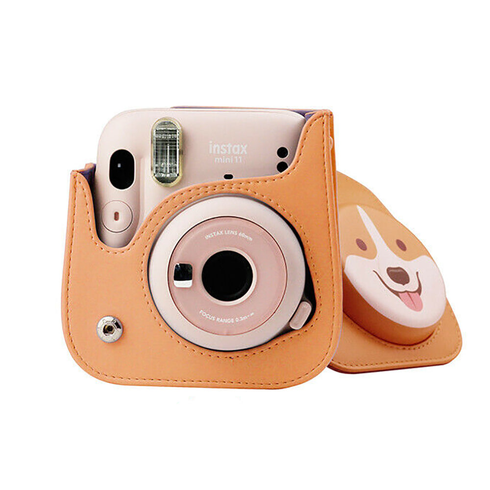 Zenko Instax mini 11 Camera PU Leather Case Bag Brown corgi