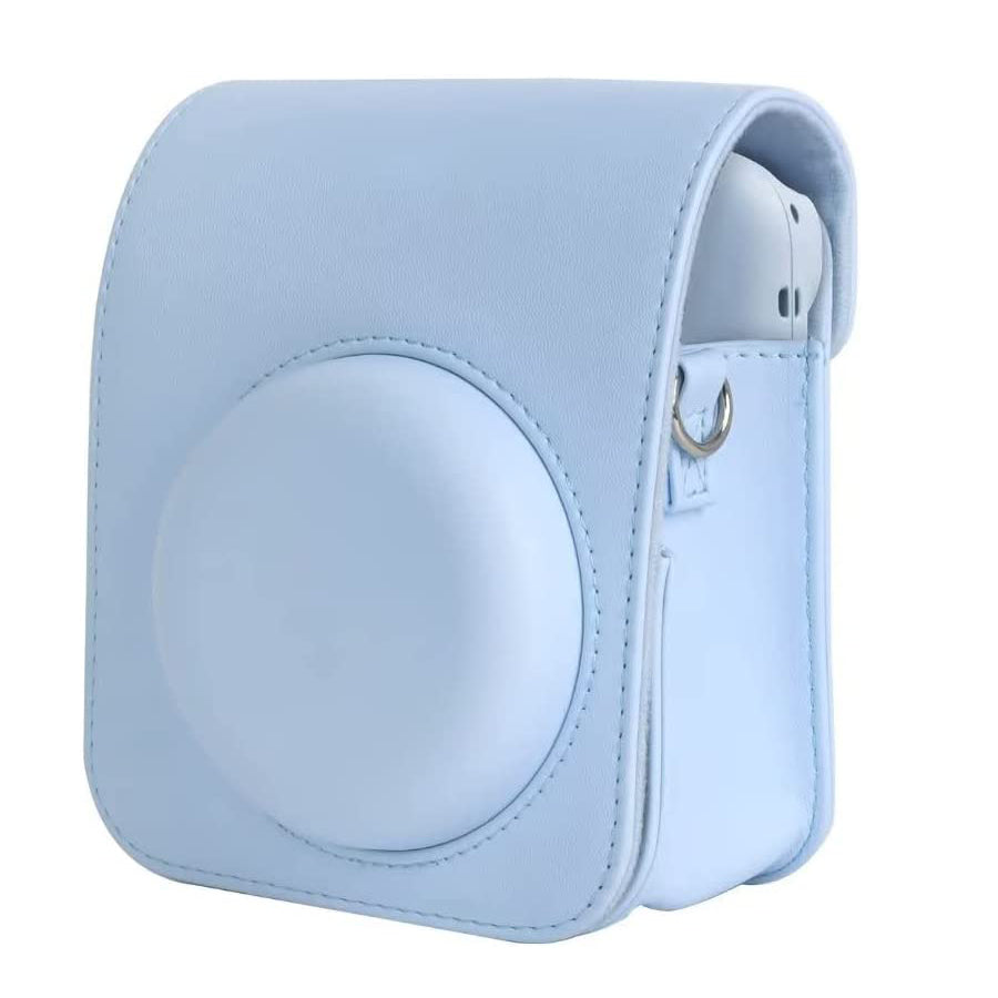 Zikkon Instax Mini 12 Protective Camera Case PU Leather Carrying Bag (Pastel Blue)