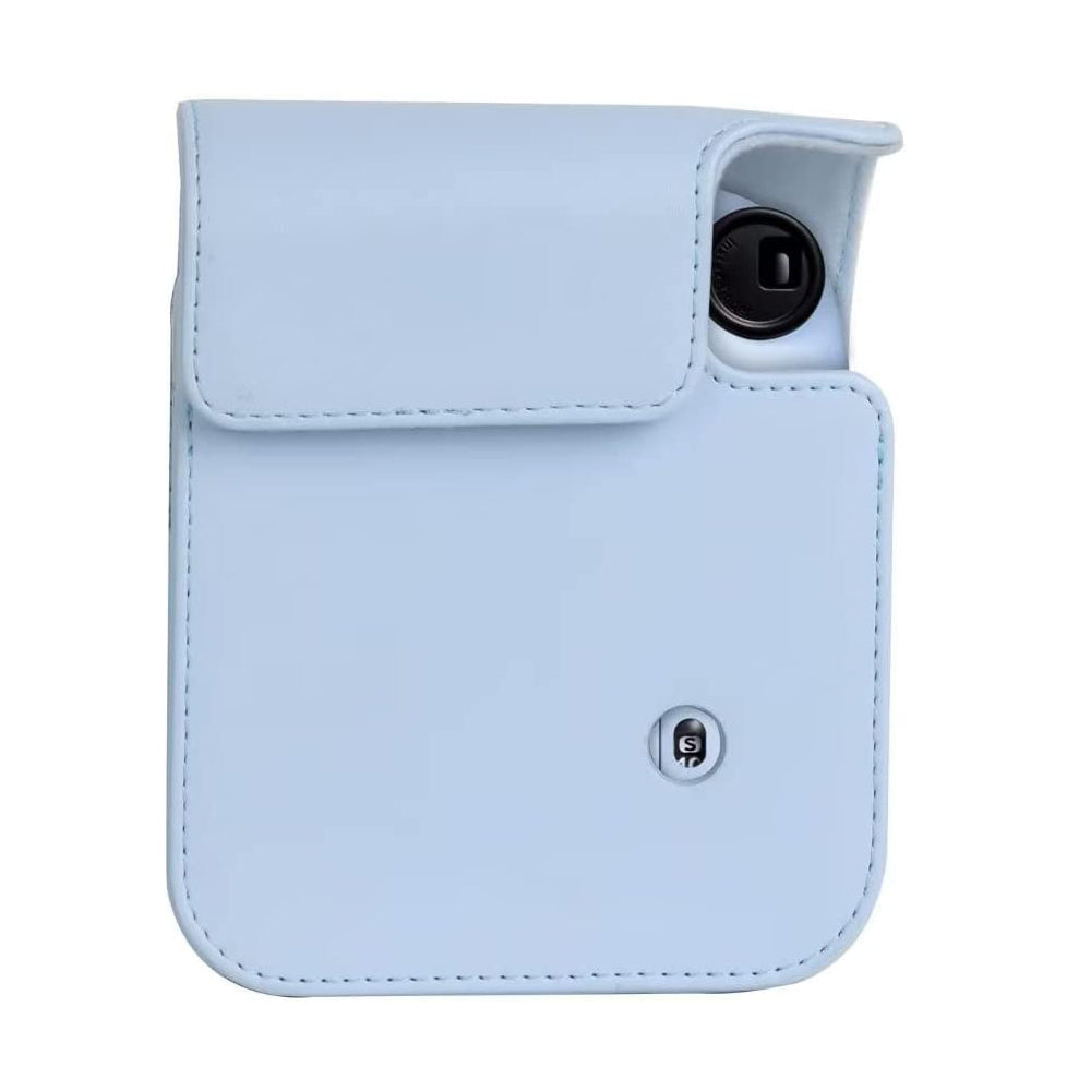 Zikkon Instax Mini 12 Protective Camera Case PU Leather Carrying Bag (Pastel Blue)