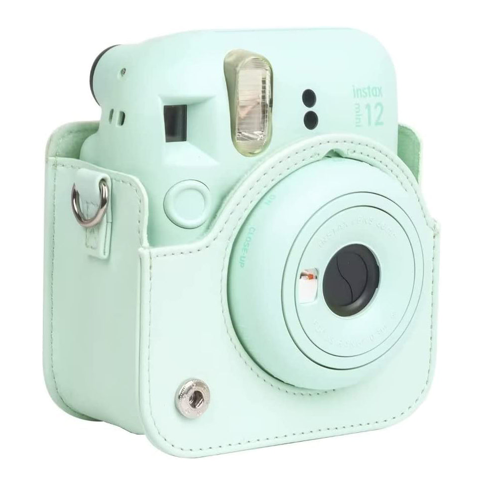 Zikkon Instax Mini 12 Protective Camera Case PU Leather Carrying Bag (Mint Green)