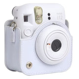 Zikkon Instax Mini 12 Protective Camera Case PU Leather Carrying Bag (Clay White)