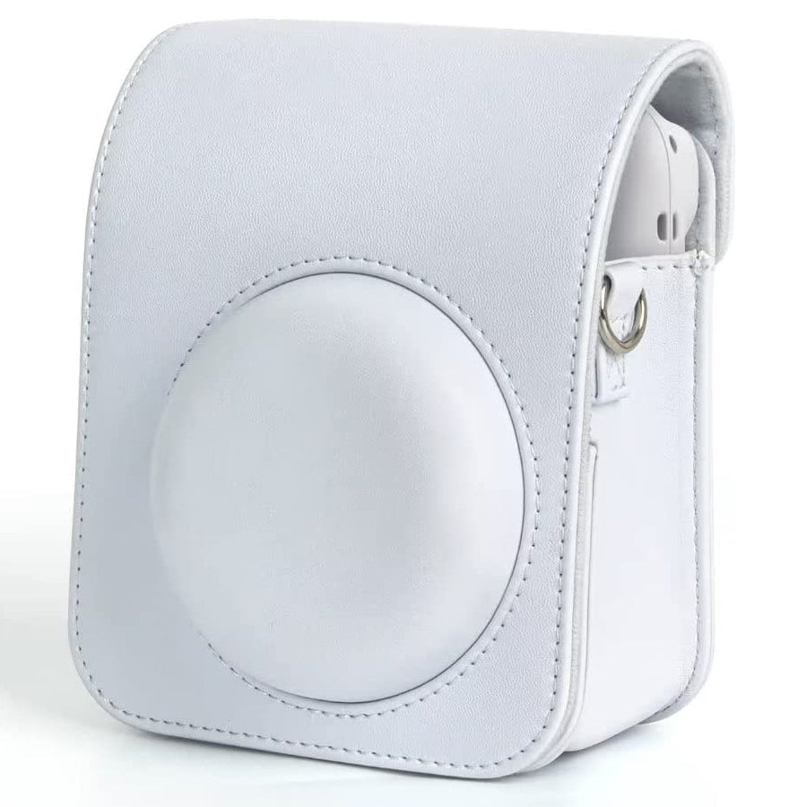 Zikkon Instax Mini 12 Protective Camera Case PU Leather Carrying Bag (Clay White)