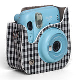 Zenko Instax mini 11 Camera PU Leather Case Bag black and white suqares