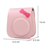 Zenko Instax mini 11 Camera PU Leather Case Bag pink Bowknot