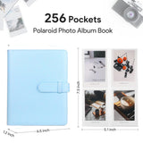 Zikkon Compatible 256 sheet Album for Fujifilm Instax Mini Film (3 inch) (sky blue)