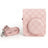 Zikkon Instax Mini 12 Protective Camera Case PU Leather Checkerboard Style Carrying Bag Pink