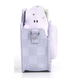 Zikkon Instax Mini 12 Protective Camera Case PU Leather Checkerboard Style Carrying Bag Purple