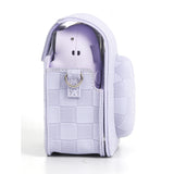 Zikkon Instax Mini 12 Protective Camera Case PU Leather Checkerboard Style Carrying Bag Purple