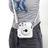 Zikkon Instax Mini 12 Protective Camera Case PU Leather Checkerboard Style Carrying Bag white