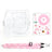 Zikkon Instax Mini SE Crystal Case Photo Storage Pocket with Shoulder Straps + Stickers set (Pink)
