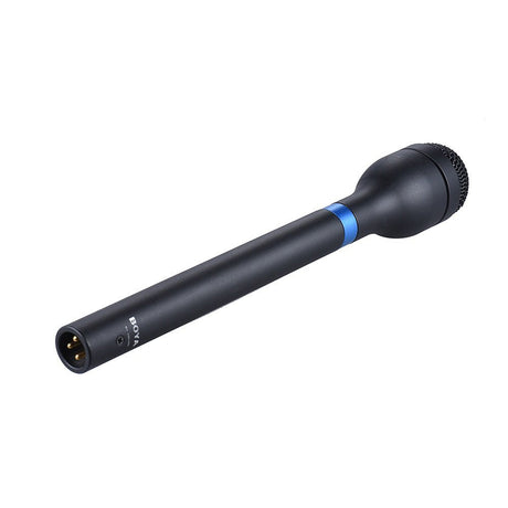 BOYA BY-HM100 Handheld Dynamic Microphone Mic Omni-Directional XLR Connector Aluminum Alloy Body Extra Long Handle for ENG Interview Presentation Recording