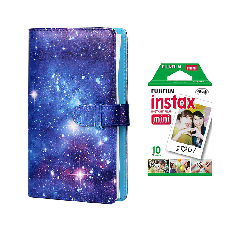 Fujifilm Instax Mini 10X1 Instant Film With 96-Sheets Album For Mini Film (3 inch) Star