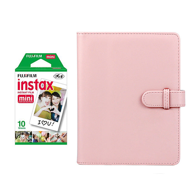 Fujifilm Instax Mini 10X1 Instant Film With Compatible 128 Pockets Mini Photo Album Blush pink