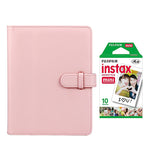 Fujifilm Instax Mini 10X1 Instant Film With Compatible 128 Pockets Mini Photo Album Blush pink