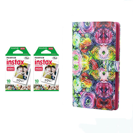 Fujifilm Instax Mini 10X2 Instant Film With 96 pocket Album For Mini Film (3 inch) Classic Flower