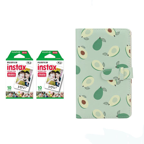 Fujifilm Instax Mini 10X2 Instant Film With 96 pocket Album For Mini Film (3 inch) Avocado