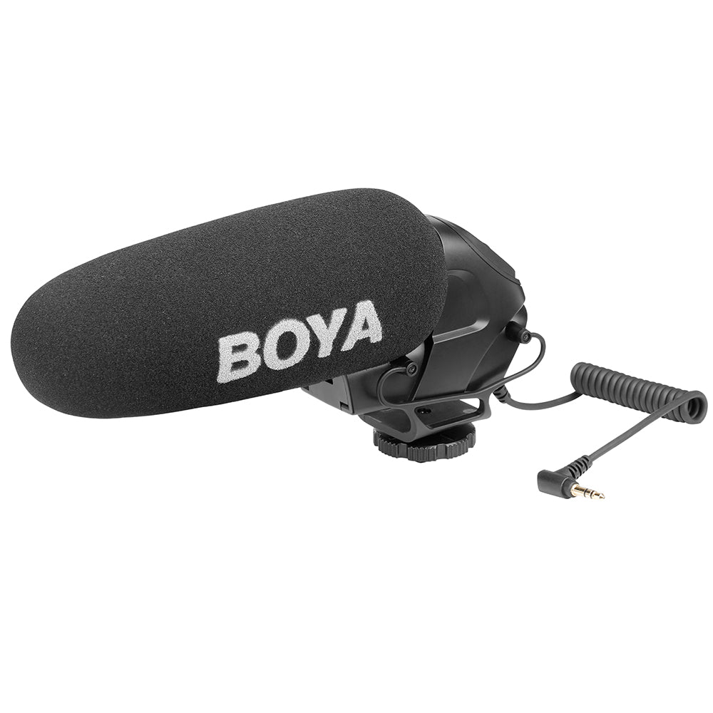 BOYA BY-BM3030 On-Camera Shotgun Microphone 3.5mm Super-Cardioid Video Mic for Canon Nikon Sony SLR Cameras Video Audio Recorder