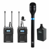 3 in 1 BOYA WM8 Pro-K1+BY-WXLR8+BY-HM100 Kit Interviews Wireless Microphone