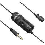 BOYA BY-M1 Pro Omnidirectional Lavalier Condenser Microphone with Gain control, Headphone-out, Noise cancellation for iPhone Android Smartphone DSLR Camera Camcorder Audio Recorder YouTube(20ft Cable)
