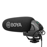 BOYA BY-BM3030 On-Camera Shotgun Microphone 3.5mm Super-Cardioid Video Mic for Canon Nikon Sony SLR Cameras Video Audio Recorder