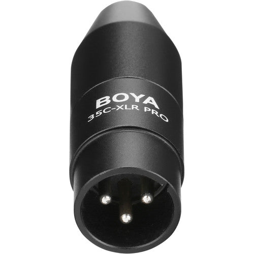 BOYA 35C-XLR Pro 3.5mm (TRS) Mini-Jack Female Microphone Adapter to 3-pin XLR Male Connector for Camcorders Recorders Mixers