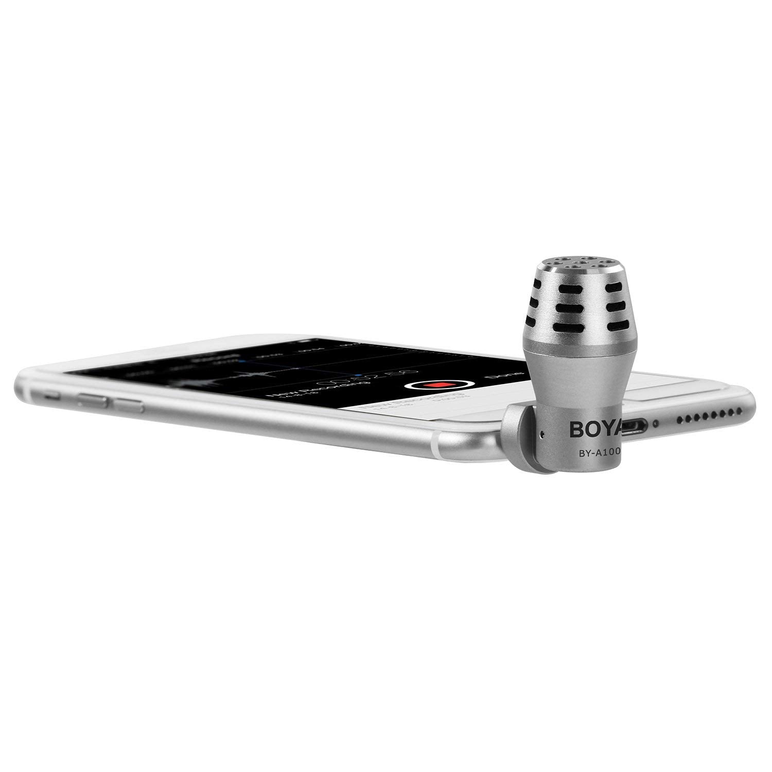 BOYA BY-A100 Omni Directional Condenser Microphone for IOS Android Smartphones ( Silver)