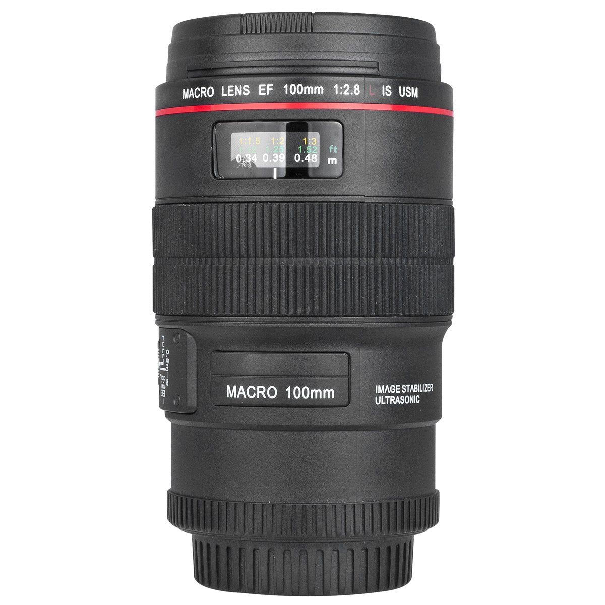 Zenko Camera Lens Cup 350ml , EF Macro 100mm Thermos Travel Coffee Mug with carry pouch