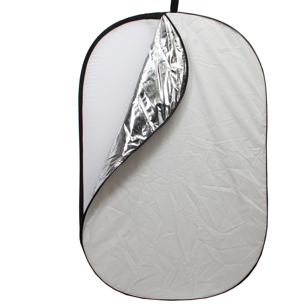 Portable 5-in-1 Oval 60”X80”/150X200cm Reflector Translucent Professional  Collapsible Multi-Disc Light Reflector with Handles Silver, Black, Gold