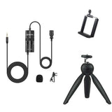 BOYA BY-M1 Pro with Mini Tripod and Mount 1 Omnidirectional Lavalier Condenser Microphone