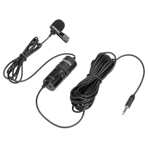 BOYA BY-M1 Pro Omnidirectional Lavalier Condenser Microphone with Gain control, Headphone-out, Noise cancellation for Smartphone DSLR Camera Camcorder Audio Recorder YouTube(20ft Cable) Microphone