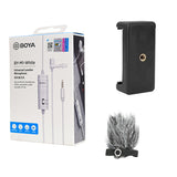 BOYA BY-M1 white with Fur-Lav and Mount2 Omnidirectional Lavalier Condenser Microphone