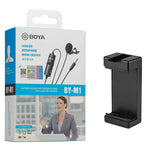 BOYA BY-M1 with Mount3 Omnidirectional Lavalier Condenser Microphone
