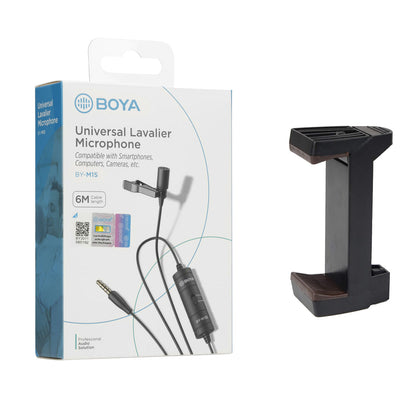 BOYA BY M1S with photron mount ph100 Omnidirectional Lavalier Microphone