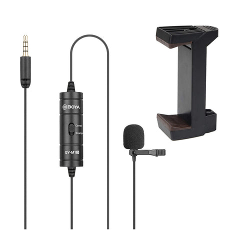 BOYA BY M1S with photron mount ph100 Omnidirectional Lavalier Microphone