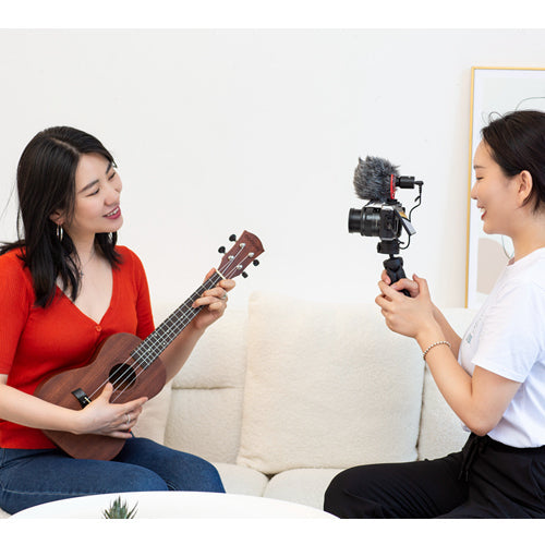 BOYA BY-MM1+ with Mini Tripod and Mount 3 Super-Cardioid Shotgun Microphone