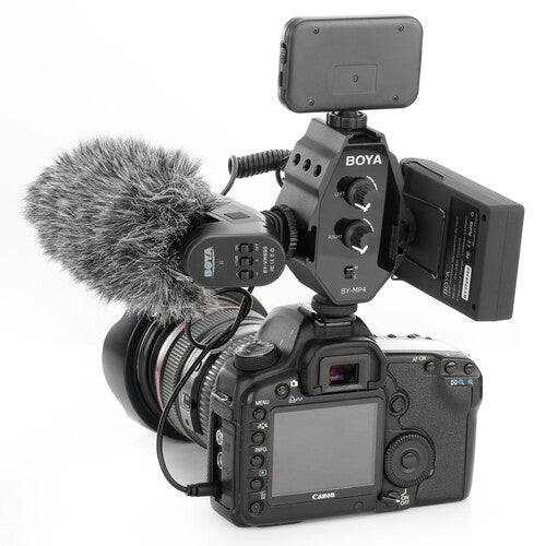 BOYA BY-MP4 2-channel Mono Stereo Mode Audio Adapter for Canon Nikon Sony Panasonic Digital SLR DSLR Camera Camcorder Smartphone