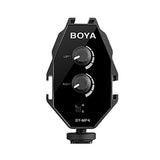 BOYA BY-MP4 2-channel Mono Stereo Mode Audio Adapter for Canon Nikon Sony Panasonic Digital SLR DSLR Camera Camcorder Smartphone