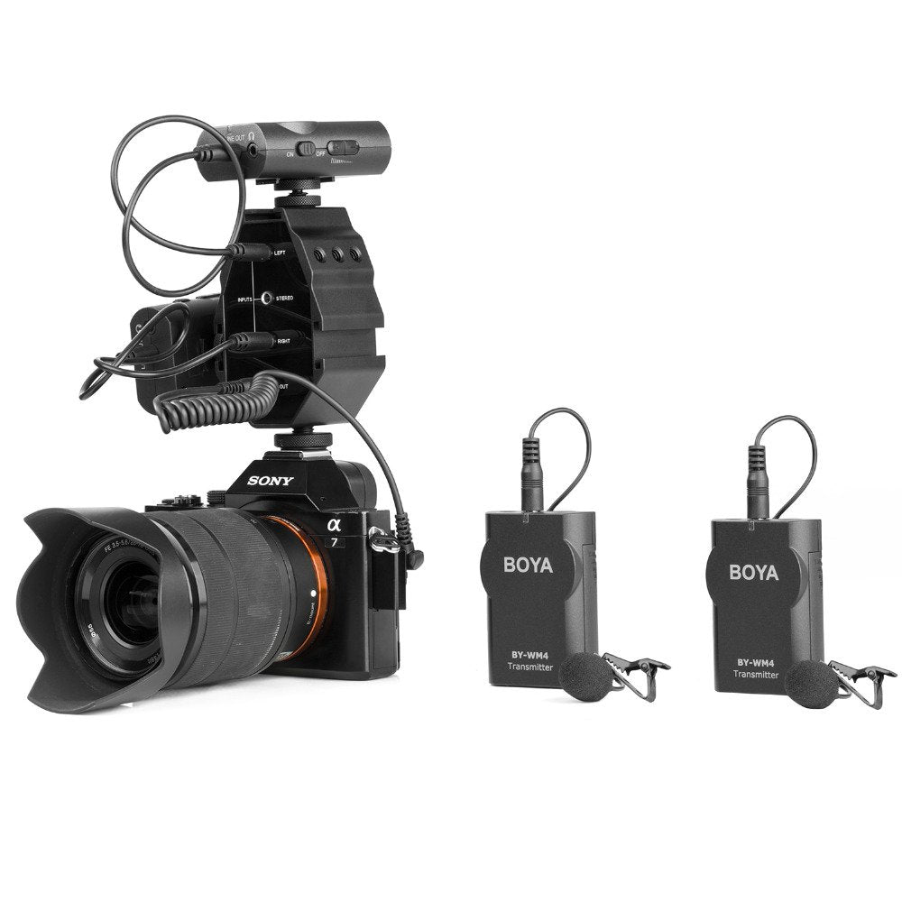 BOYA BY-MP4 2-channel Mono Stereo Mode Audio Adapter for Canon Nikon Sony Panasonic Digital SLR DSLR Camera Camcorder Smartphone